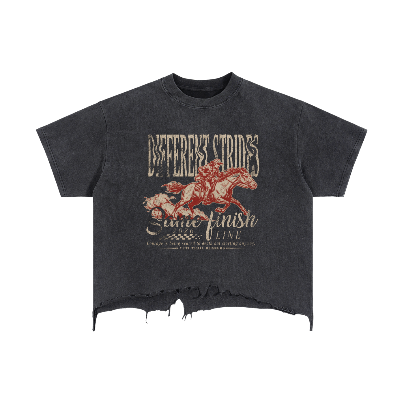 Vintage Wash Boxy Distressed Hem T-Shirt