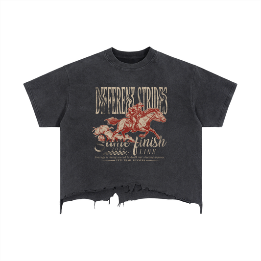 Vintage Wash Boxy Distressed Hem T-Shirt