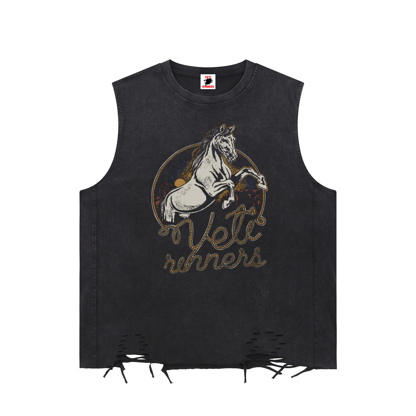 Snow Washed Raw-Hem Tank Top