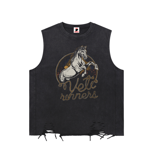 Snow Washed Raw-Hem Tank Top