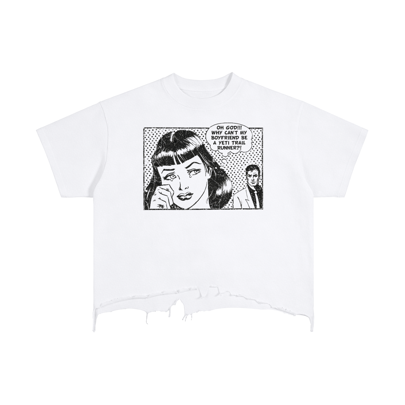 Vintage Wash Boxy Distressed Hem T-Shirt